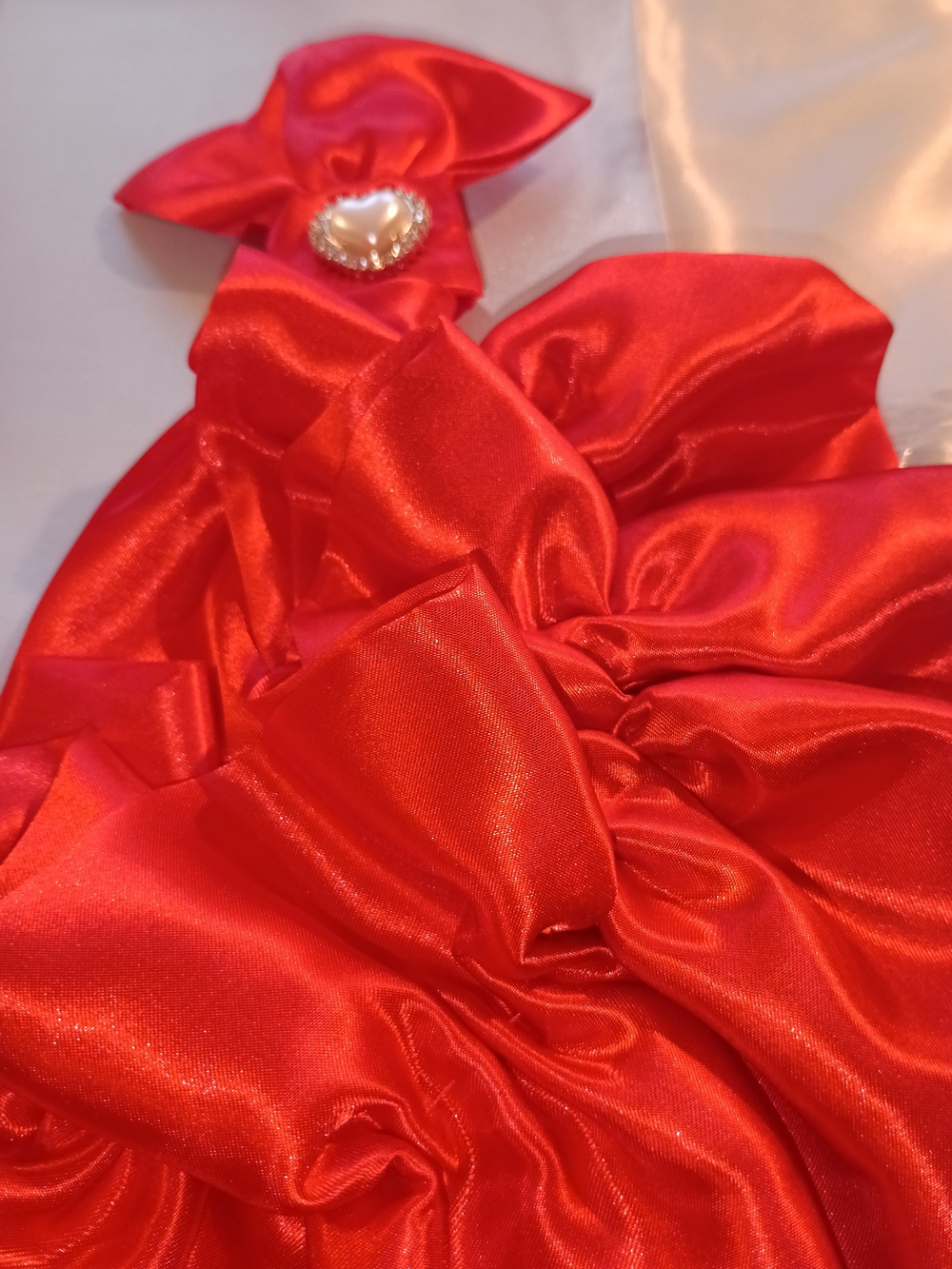 Red Satin Decorative Bow Accent